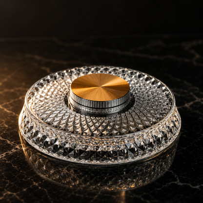 Cristelio – Pahar de Whisky Rotativ din Cristal, 360°